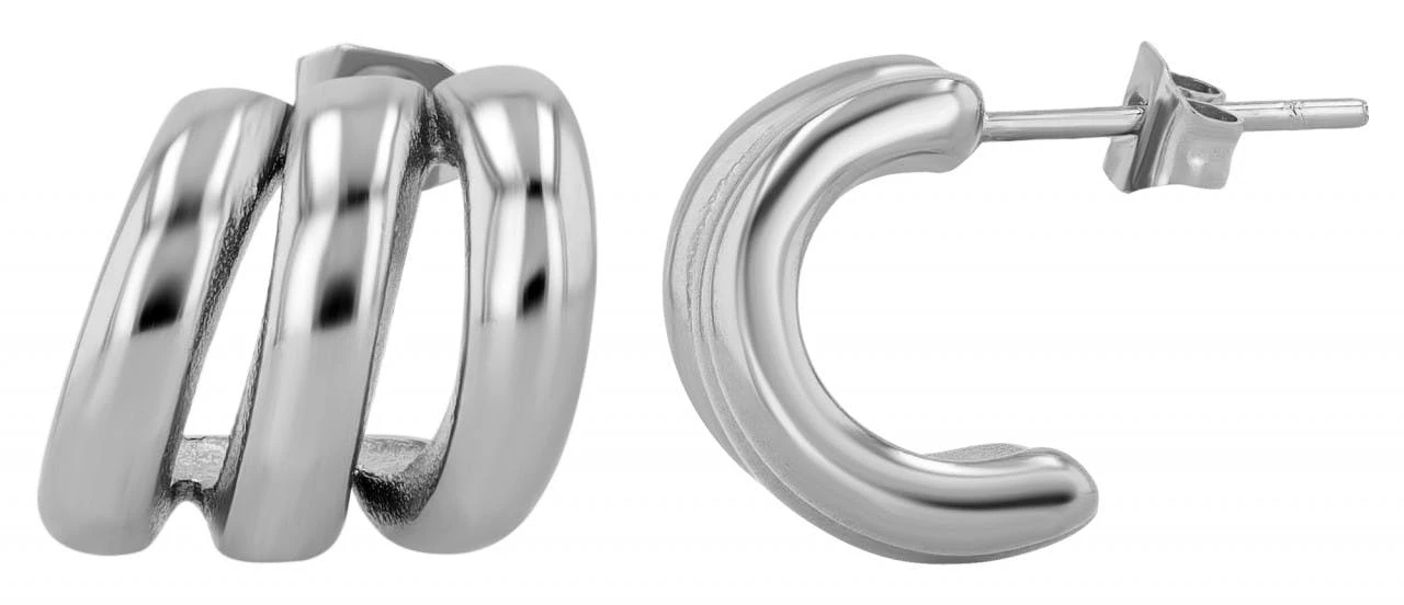 Aros Veerle acero inoxidable plateado