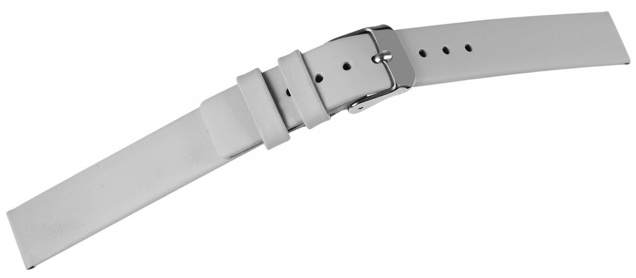 Grey genuine leather watch strap 14mm