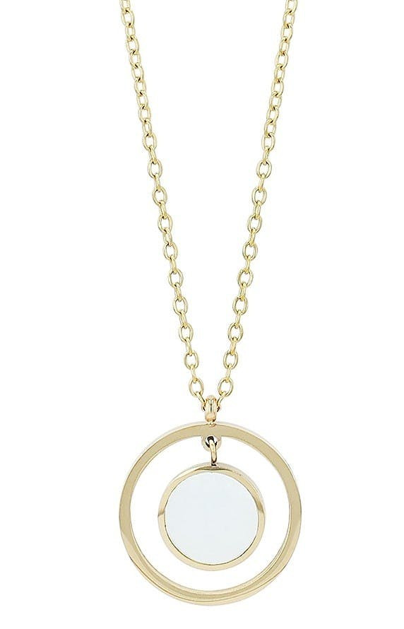 Collar Moonlight acero inoxidable baño dorado colgante nácar
