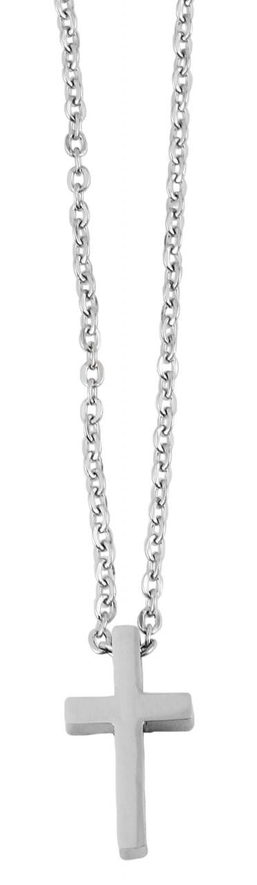 Collar con colgante de cruz en acero inoxidable