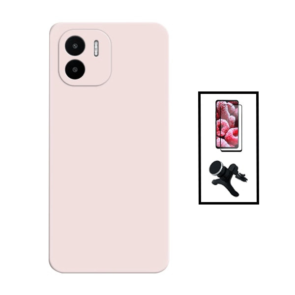 Tempered glass full cover kit + liquid silicone case + magnetic car mount