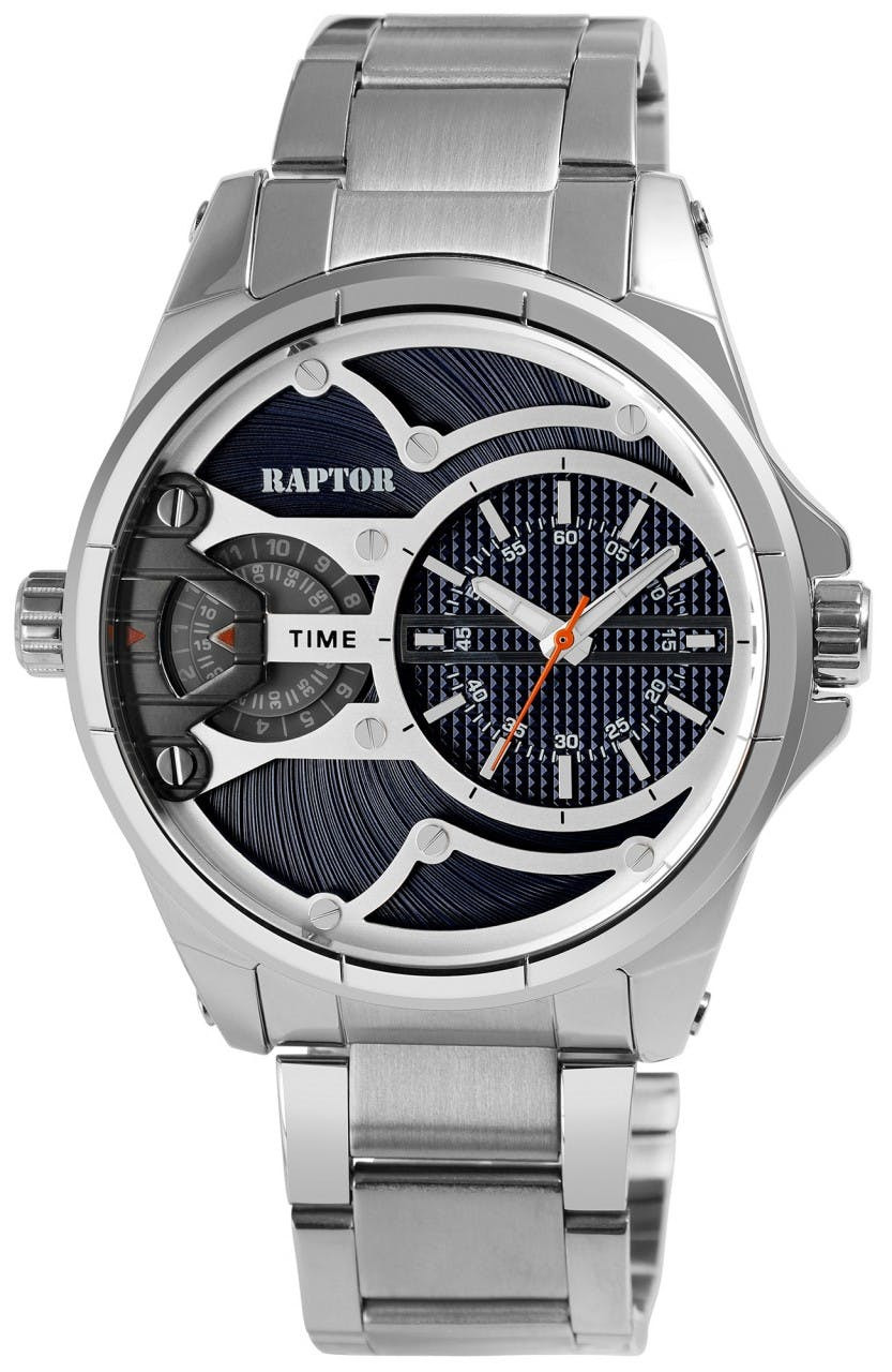 Reloj de hombre con brazalete de acero inoxidable plateado y esfera grande
