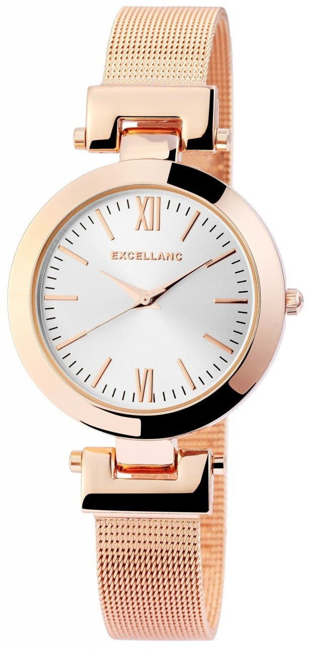 Reloj analógico con correa de malla y caja metálica 36 mm