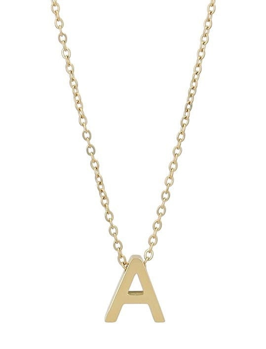 Collar letra A oro en acero inoxidable 45+5 cm