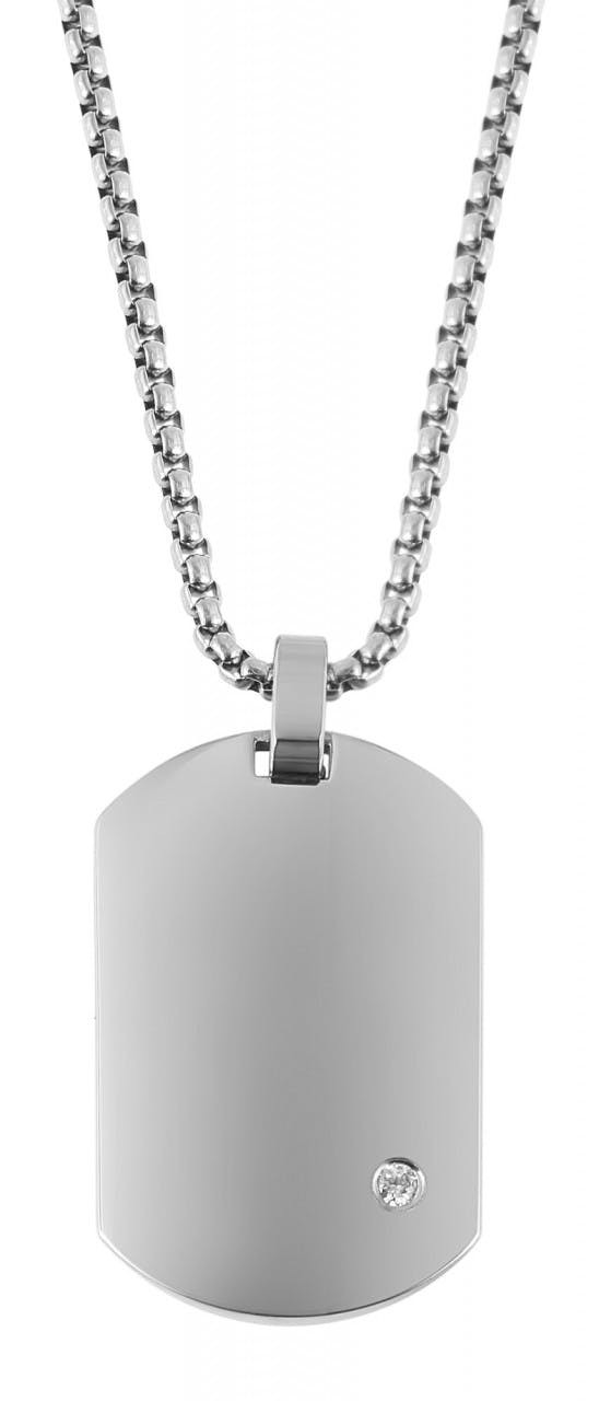 Collar de acero inoxidable con colgante veneciano para grabado
