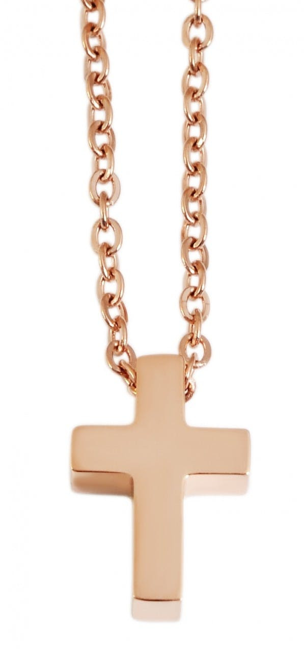 Collar cruz en acero inoxidable, cadena ancla