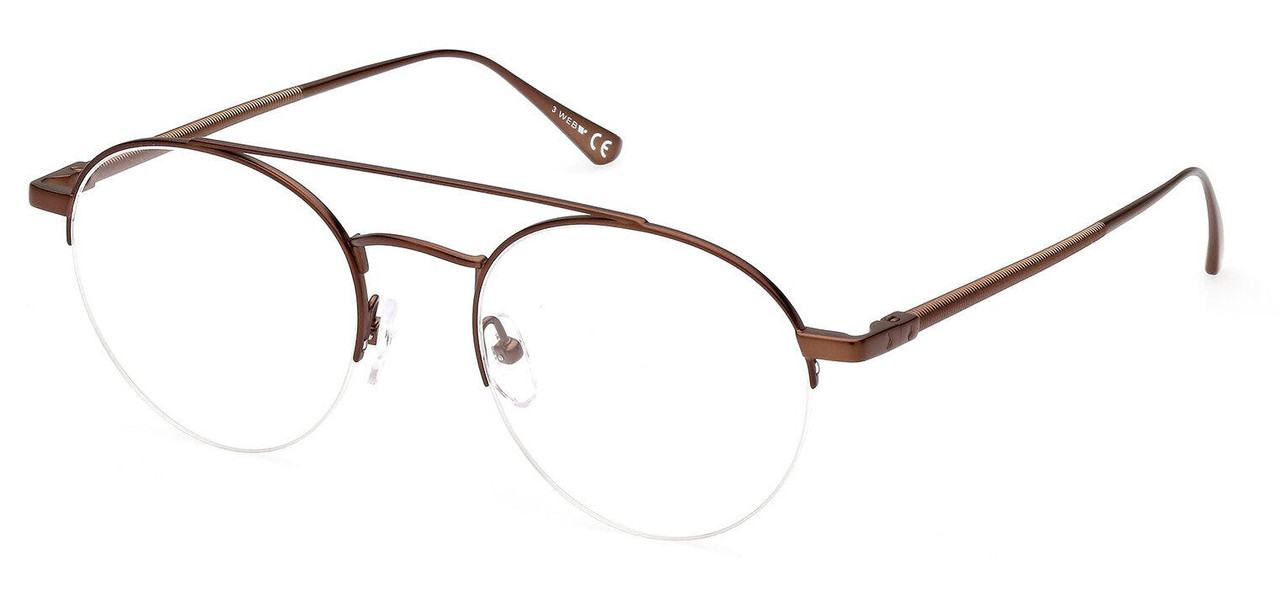 Round titanium optical frame brown