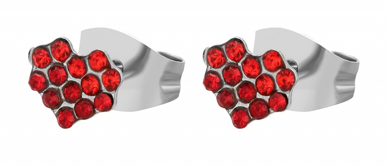 Heart-shaped stainless steel earrings