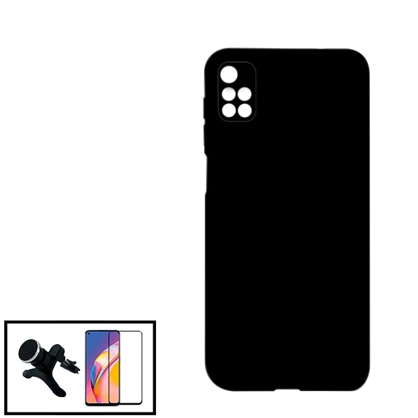 Tempered Glass Full Cover 5D Kit with Silicone Case and Magnetic Car Mount for Xiaomi Redmi Note 11 4G