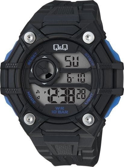 Reloj redondo de resina negro para hombre Q&Q by CITIZEN