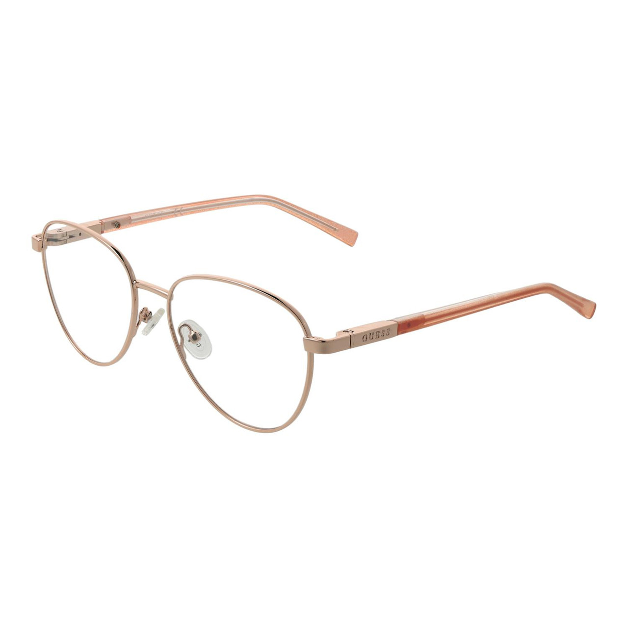 Montura óptica metálica redonda GU3037 rose gold sin lentes