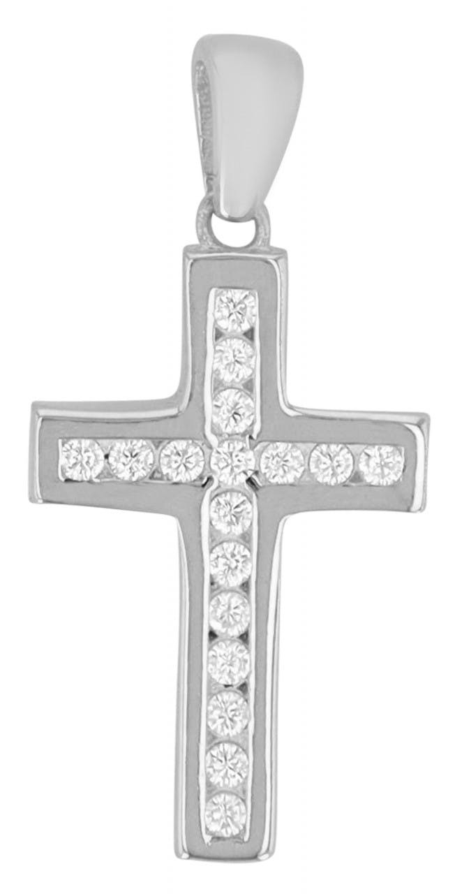 Colgante Cruz en Plata de Ley 925 con Circonitas