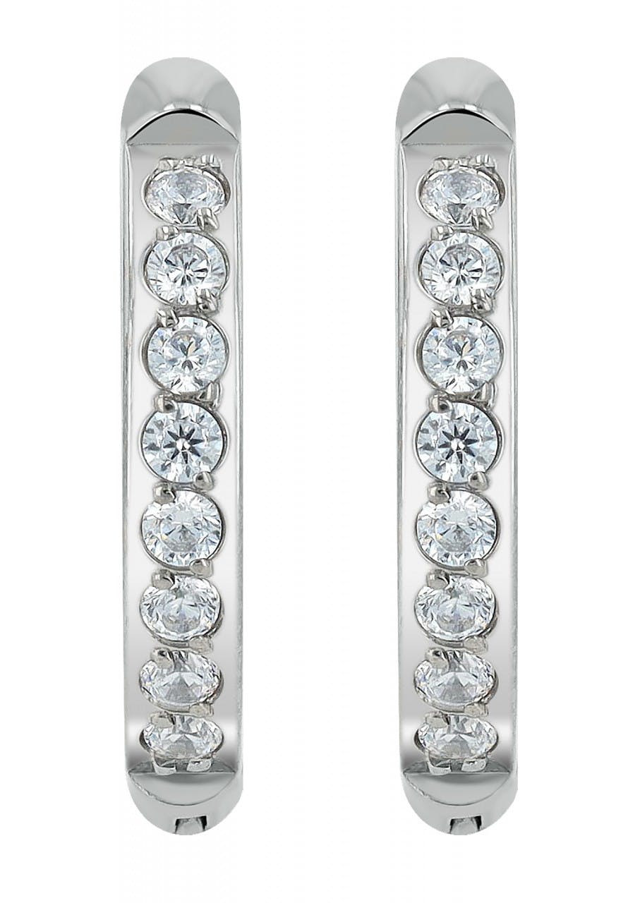 Una titanium hoop earrings with subtle stones