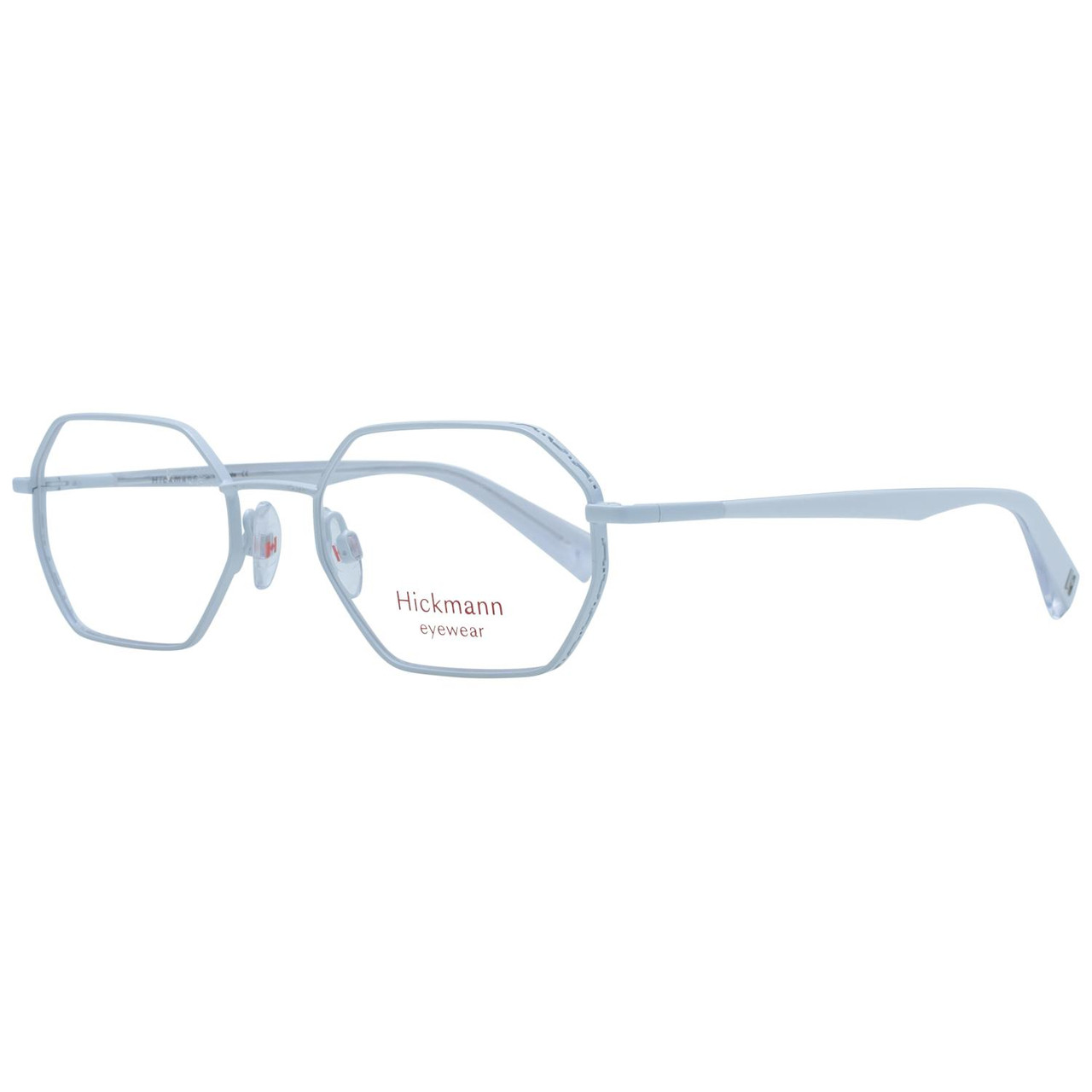 Montura óptica rectangular metálica blanca 53-19-140