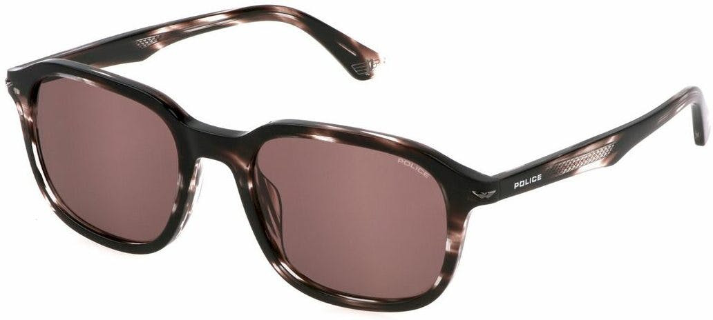 Men's acetate round sunglasses with brown lenses