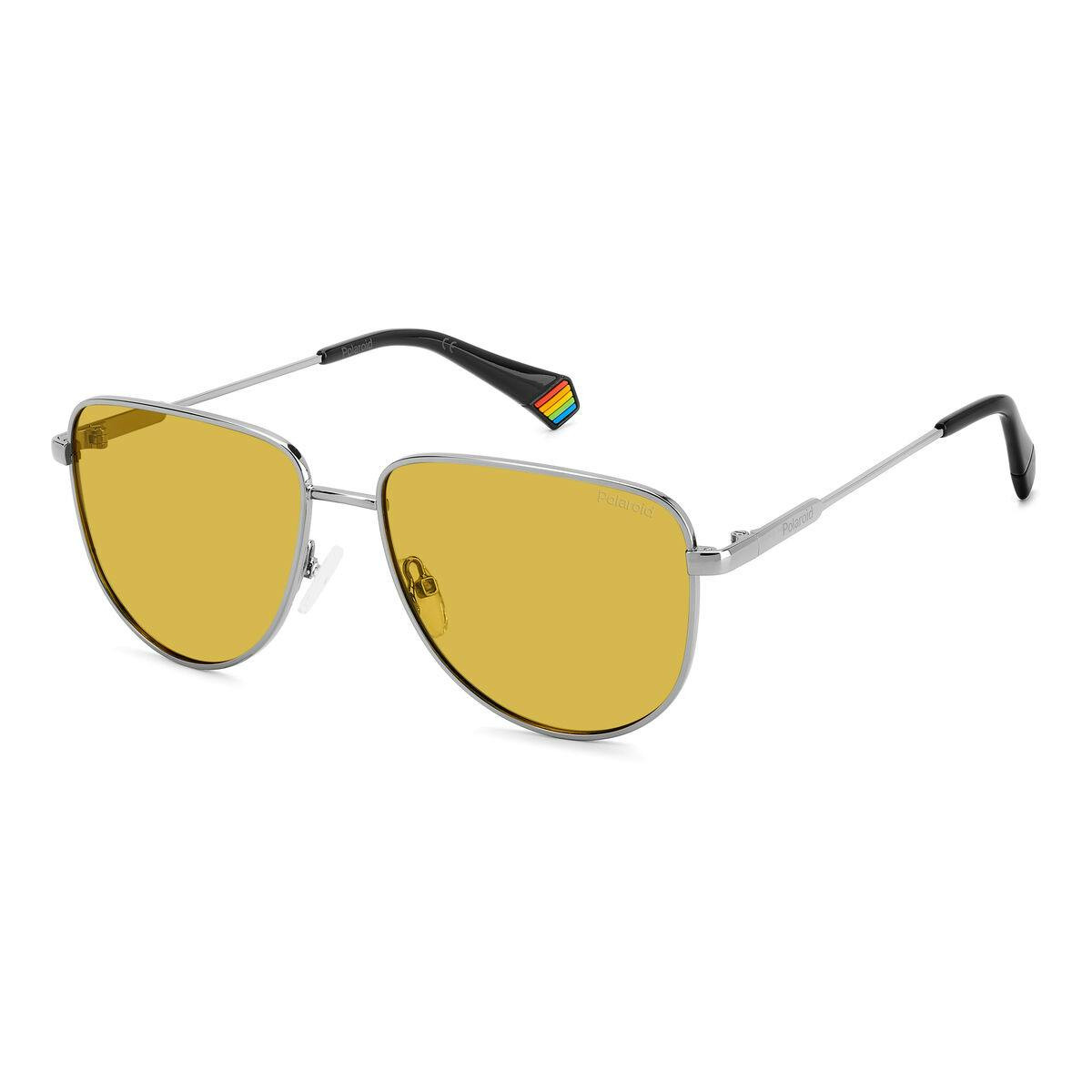 Gafas de sol redondas metálicas con lentes amarillas