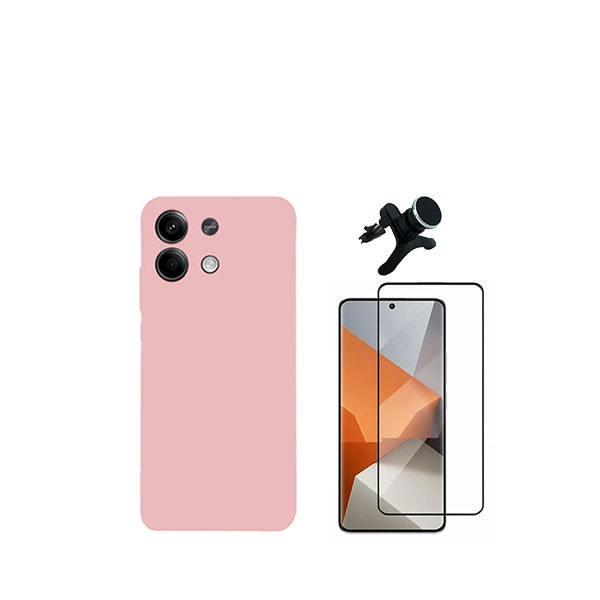 Kit protector vidrio 5D Full Cover + funda silicona líquida + soporte magnético de coche