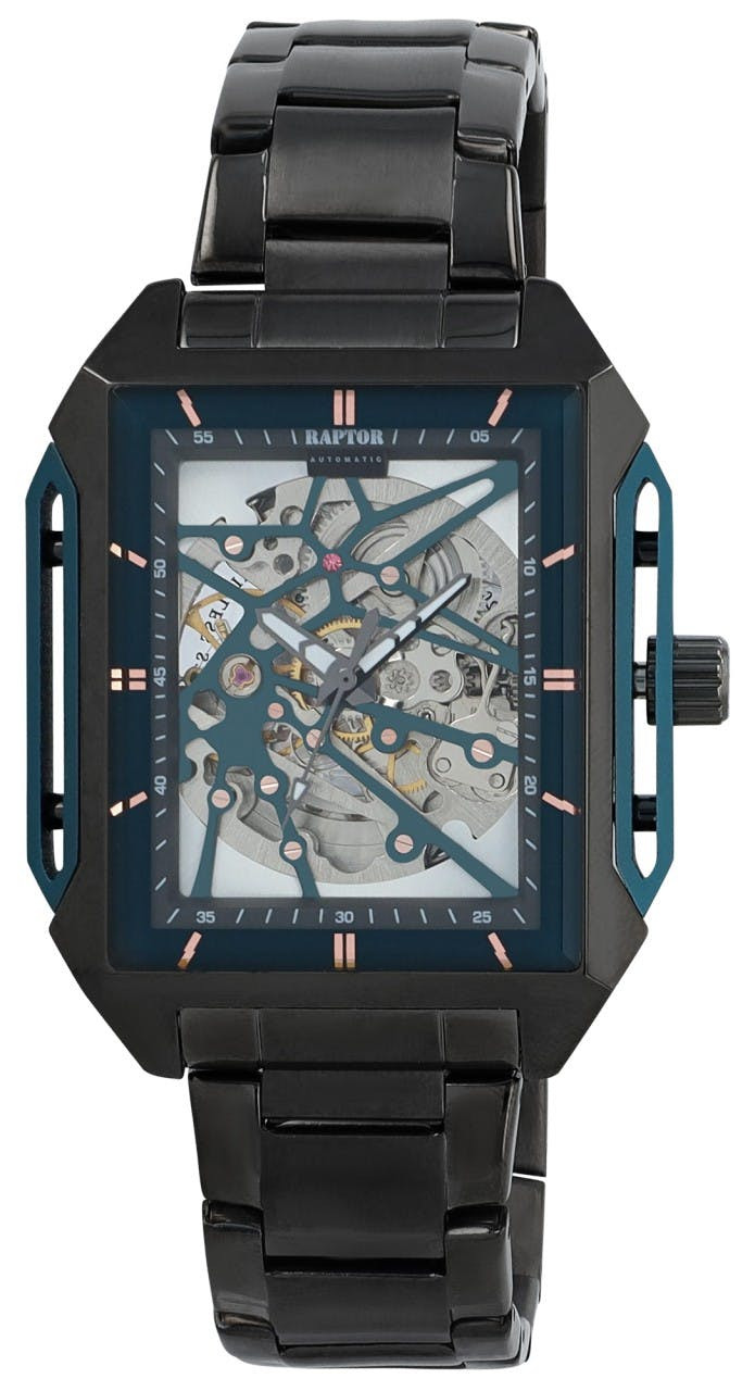 Reloj automático para hombre con pulsera en acero inoxidable negro