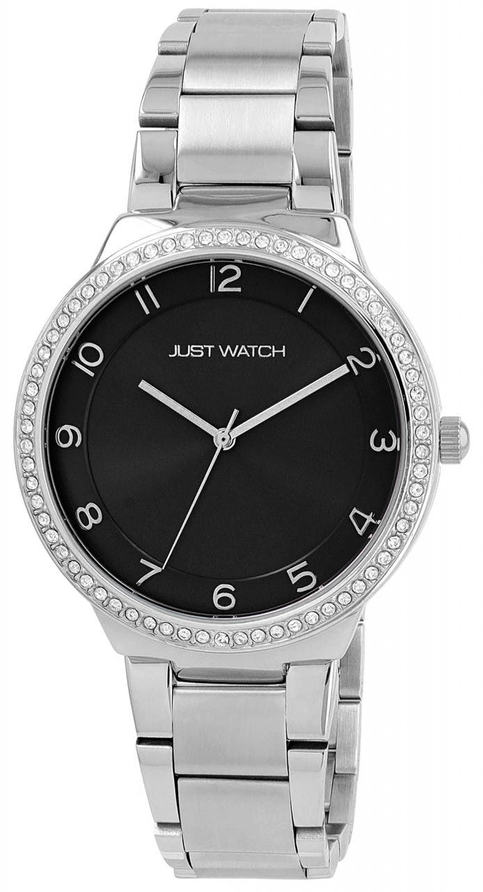 Airi stainless steel silver watch with decorative stones