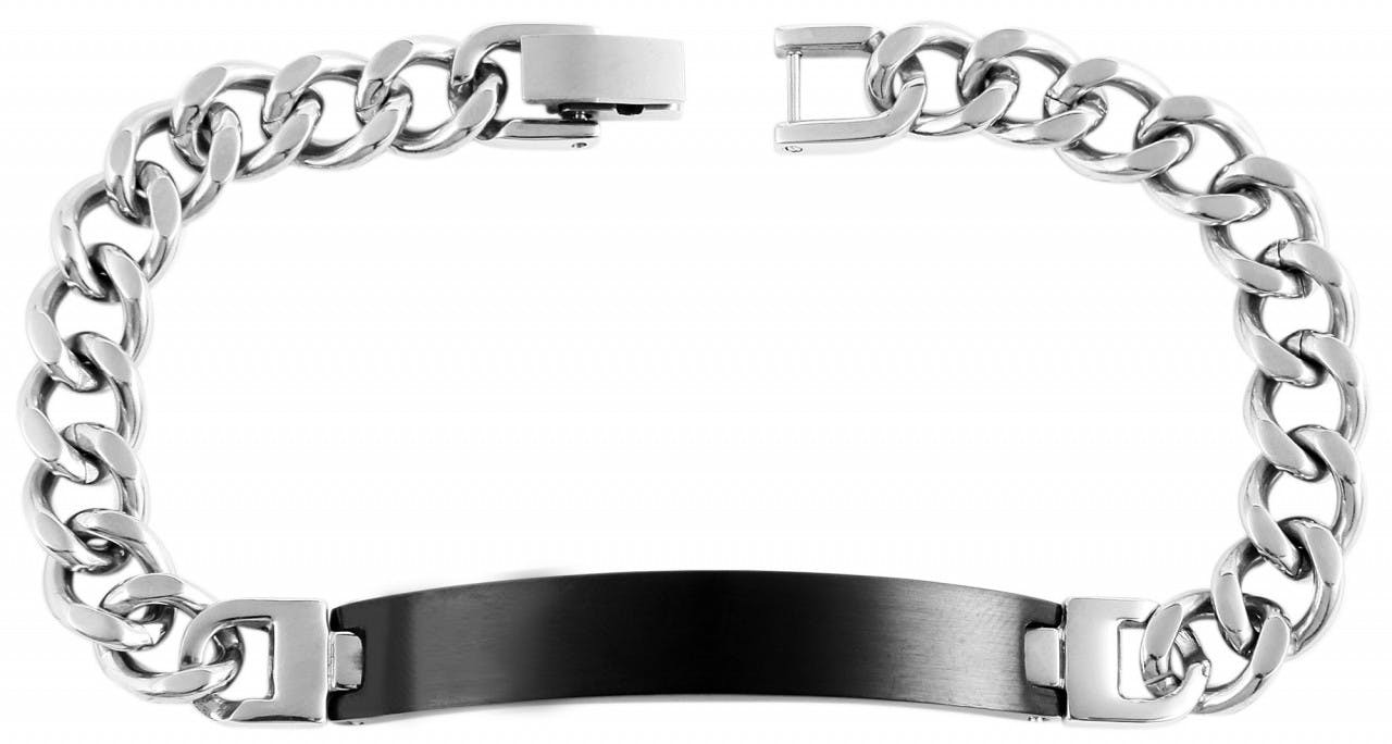 Pulsera de acero inoxidable con placa