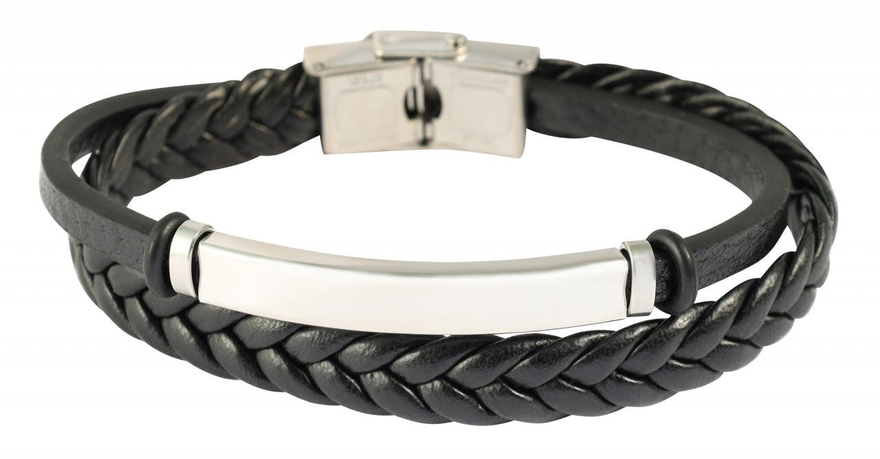 Pulsera Niklas en piel sintética y acero inoxidable