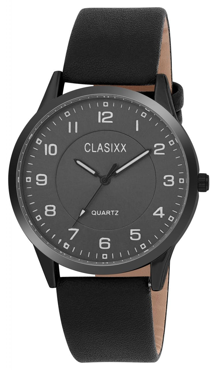 Reloj masculino casual con correa de cuero sintético y movimiento de cuarzo