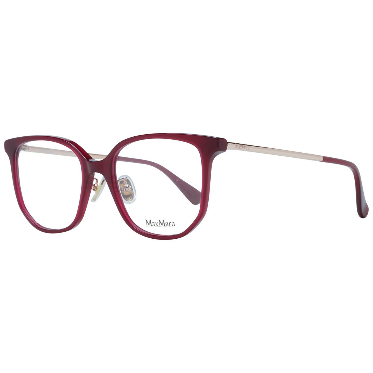Rectangular optical frame red with silver details