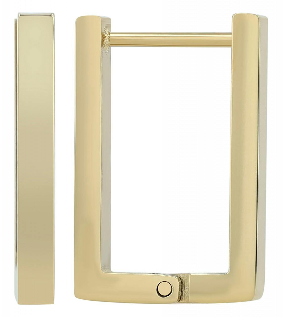 Pendientes aro rectangulares acero inoxidable dorado