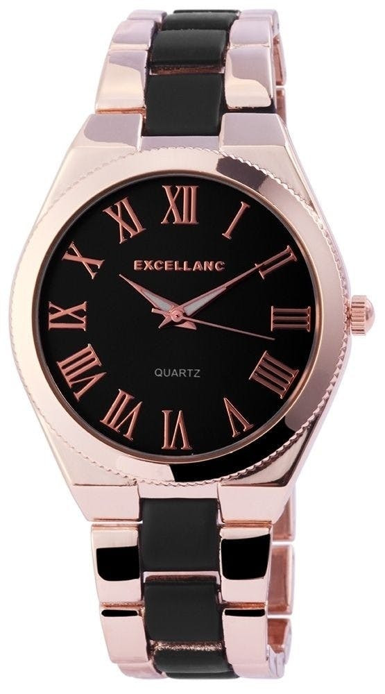 Excellanc women's analog watch with metal bracelet and mineral glass