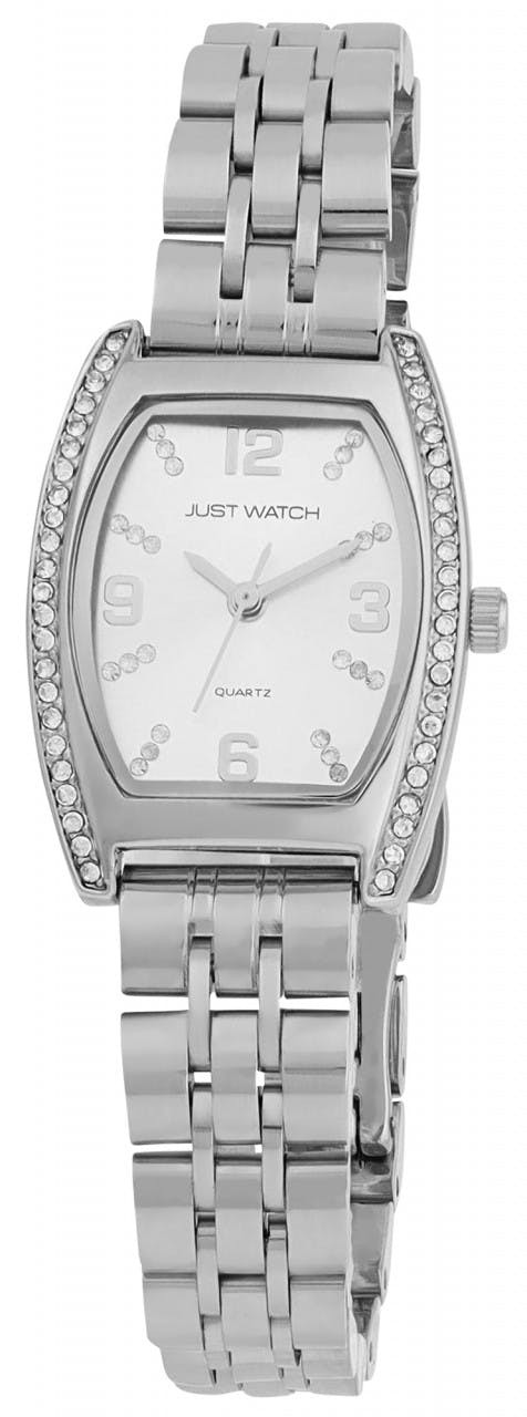 Akadia Tonneau stainless steel watch with crystals