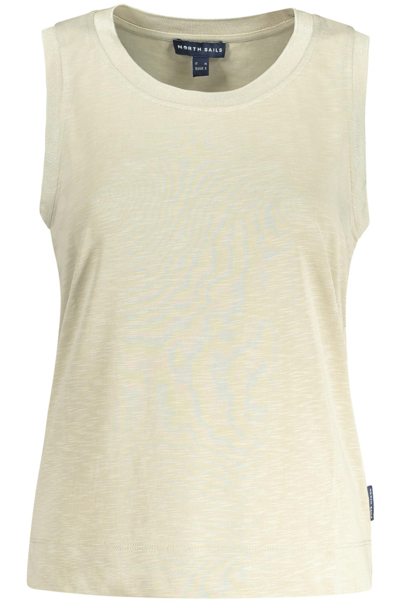 Ribbed beige sweater in modal and polyester