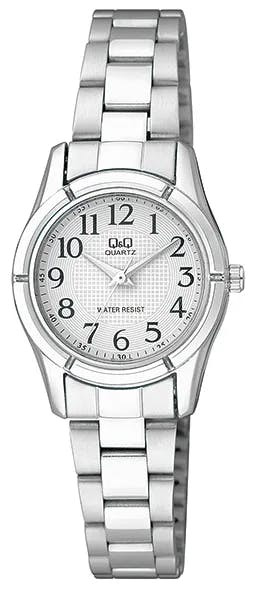 Reloj Q&Q mujer caja redonda metal plata esfera blanca