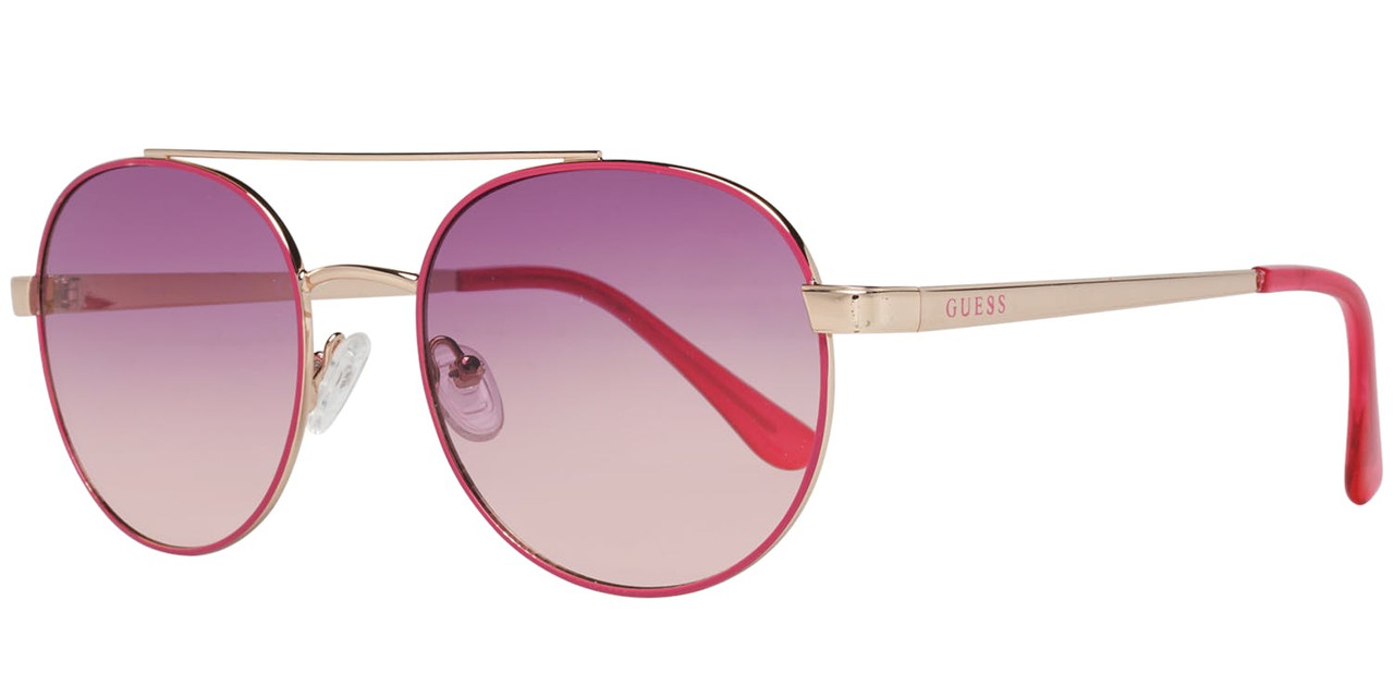 Gafas de sol aviador metal rosa lentes morado degradado
