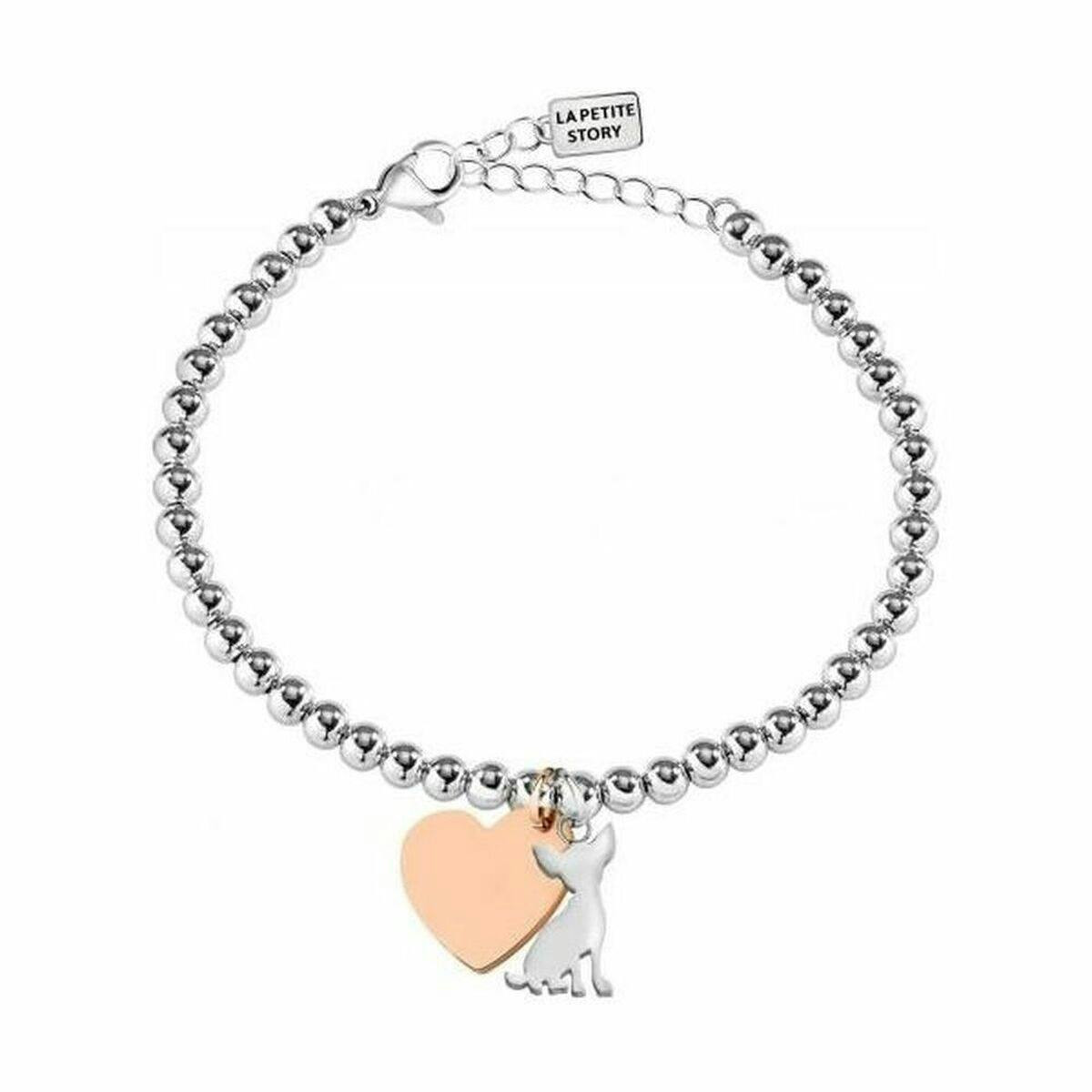 Pulsera en acero inoxidable con ranura doble y cierre mosquetón