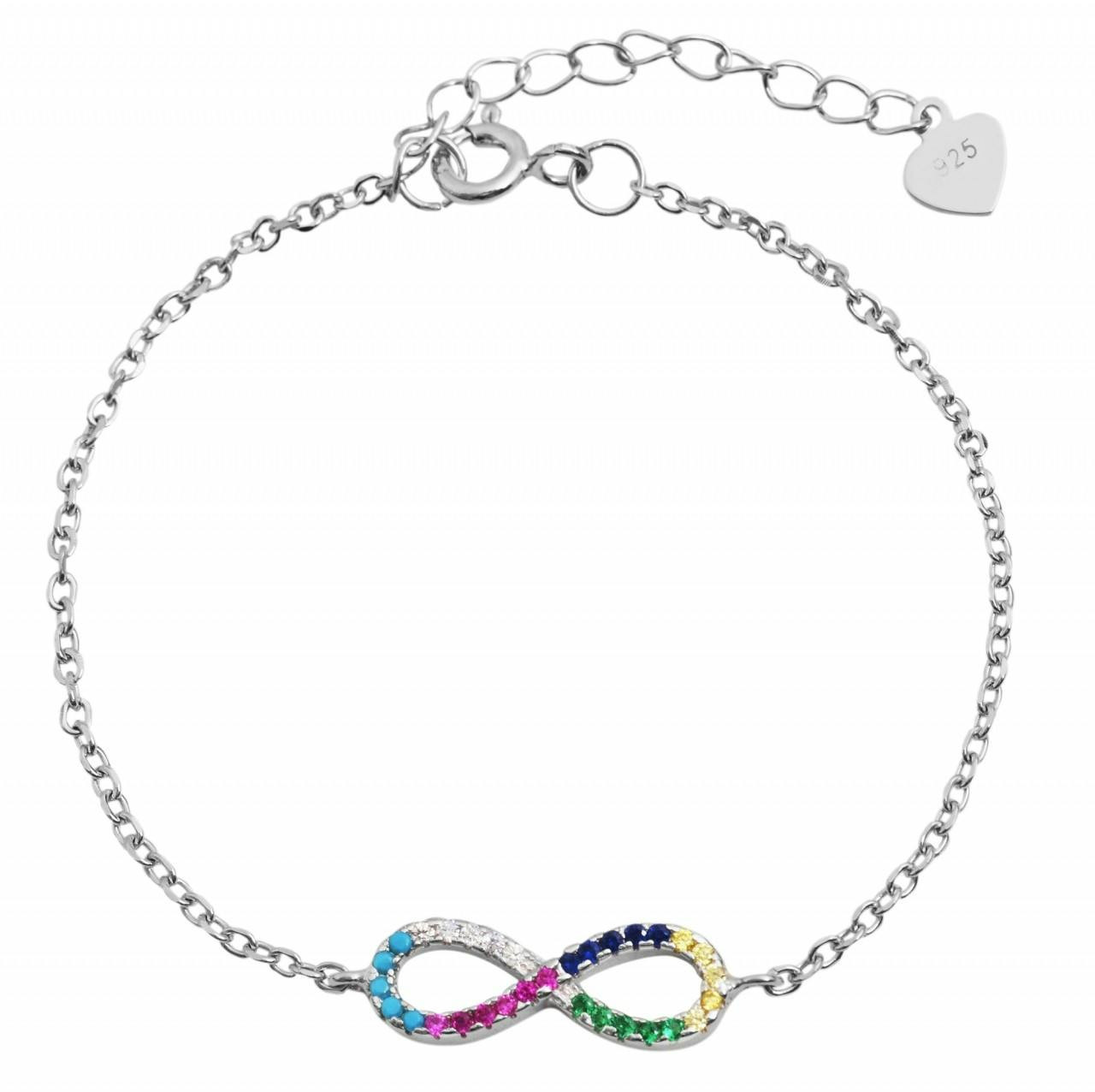 Pulsera infinito en plata de ley 925 con circonitas