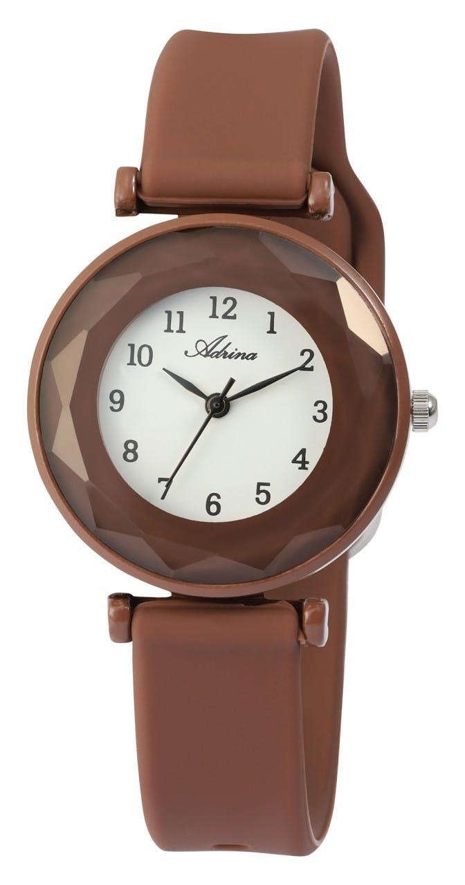 Reloj femenino analógico con caja metálica y correa de silicona