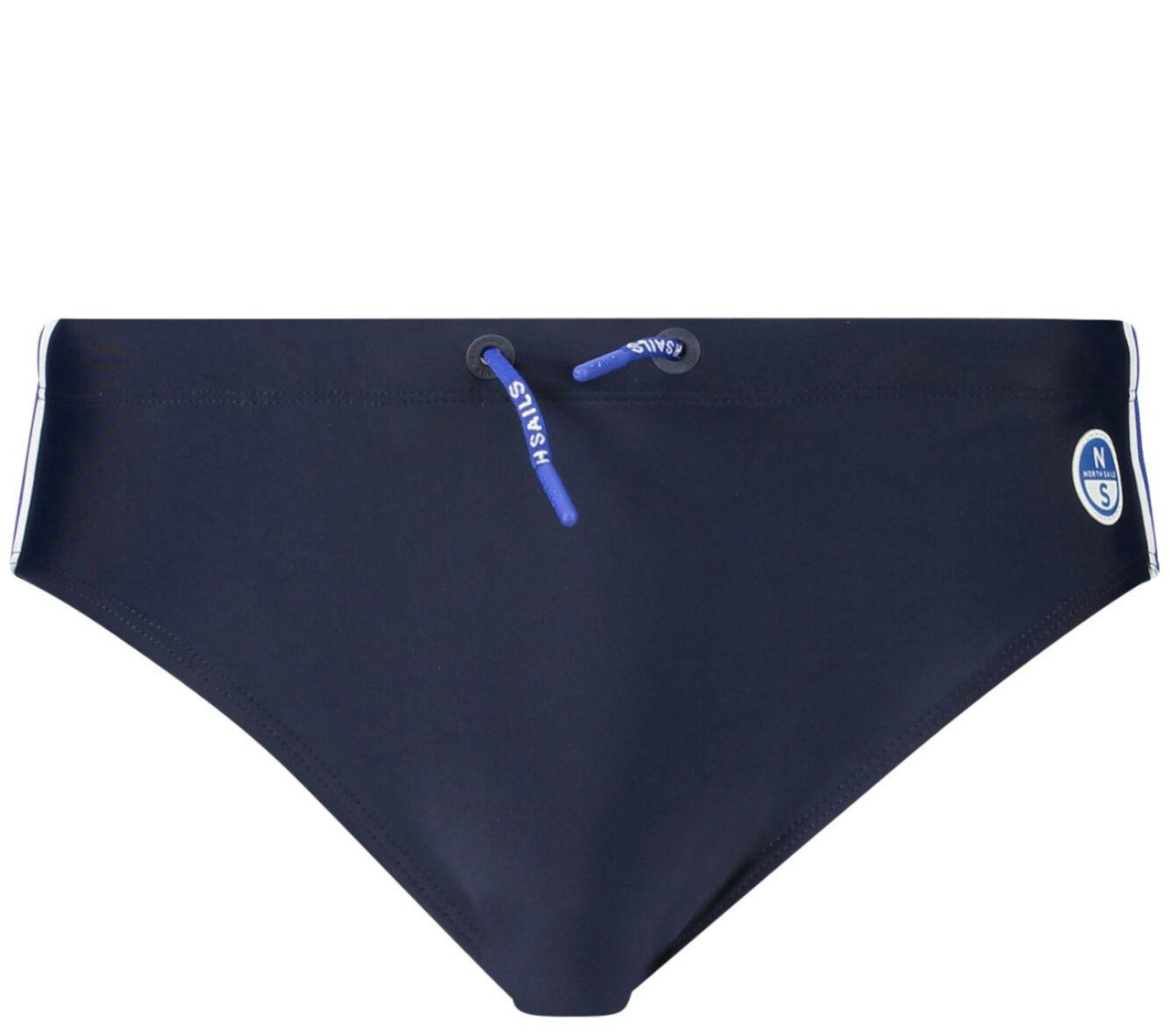 Slip de baño con cordones y logo en poliamida-elastano