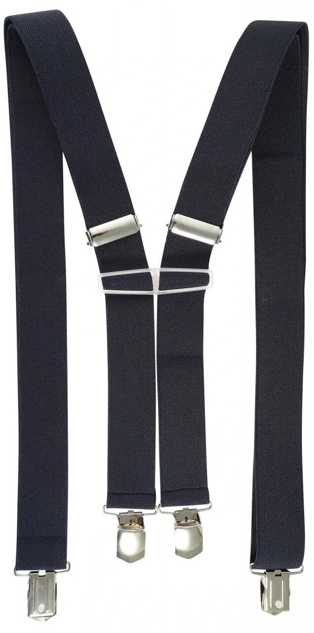 Blue elastic textile suspenders 110 cm