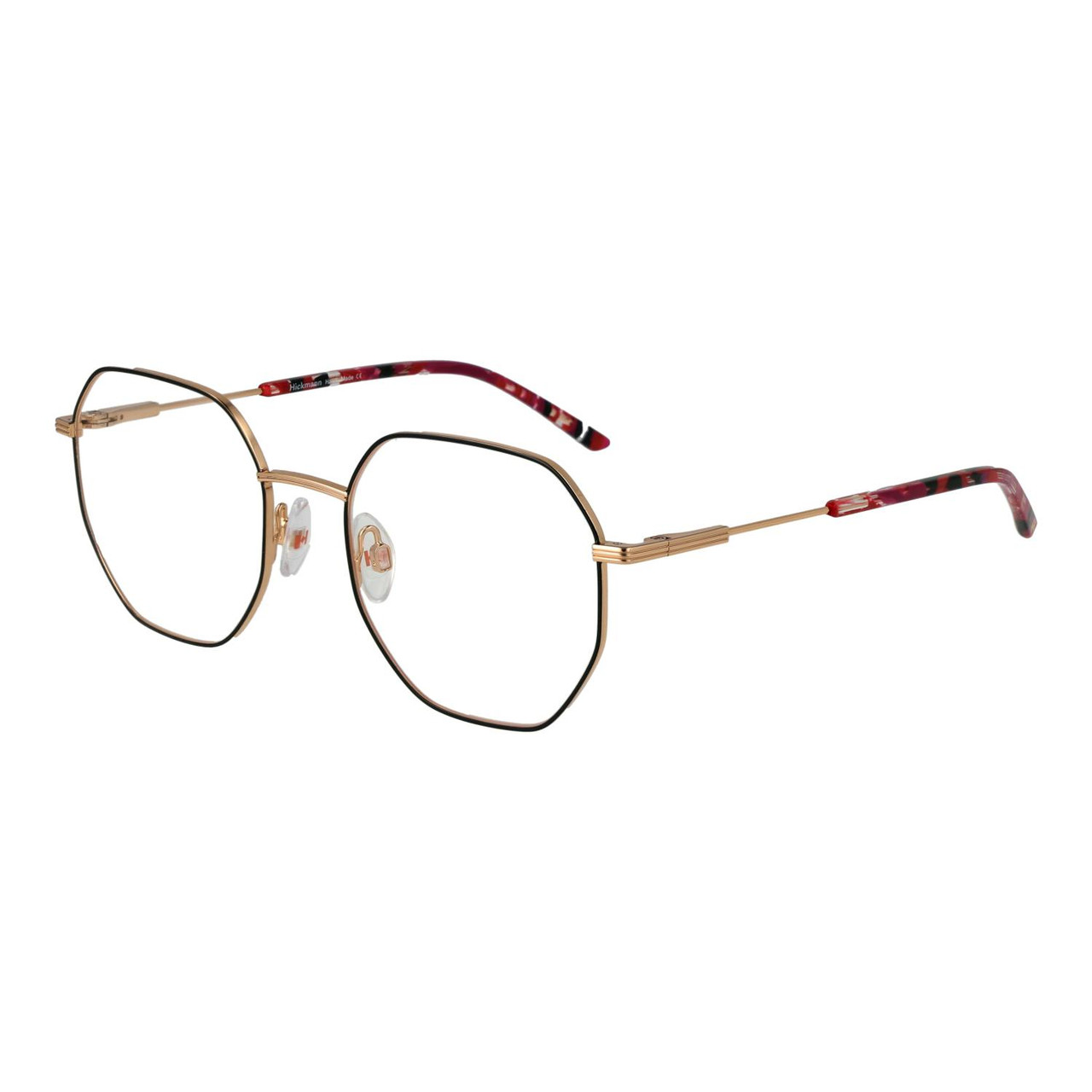 Montura óptica rectangular metal negra con lentes de plástico 51 mm