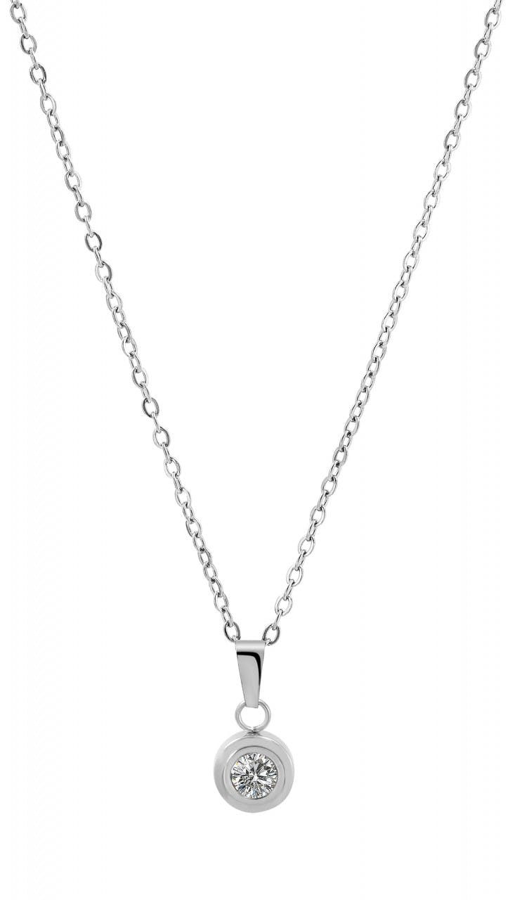 Collar Lea en acero inoxidable con colgante redondo