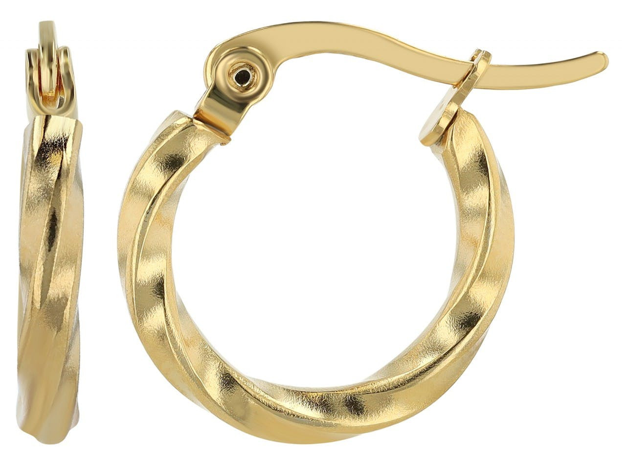 Argollas trenzadas en acero inoxidable dorado