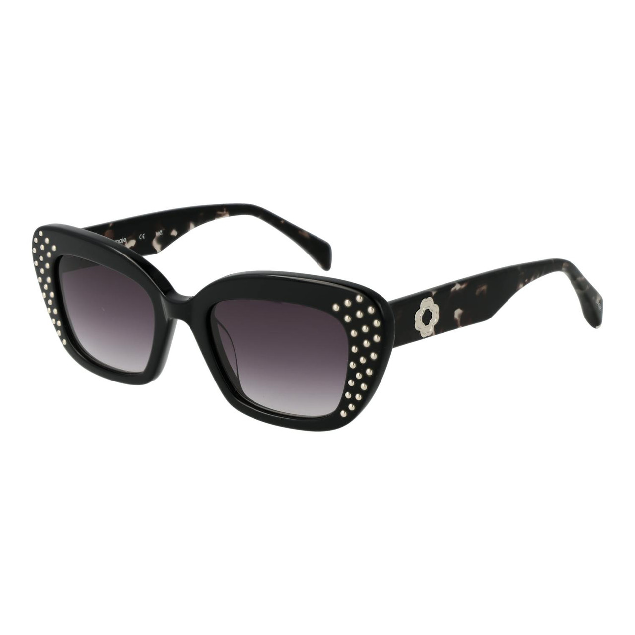 Gafas de sol ojo de gato en acetato con lentes rosas