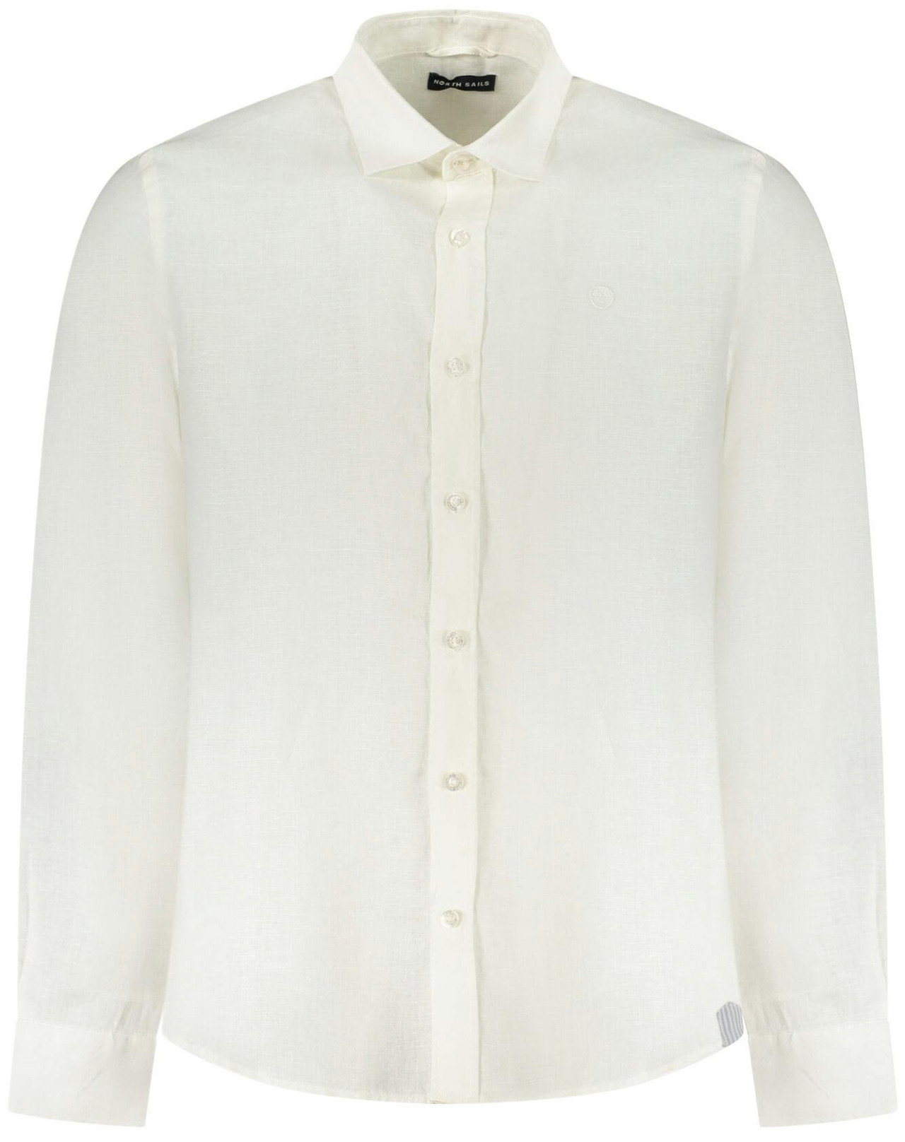 Camisa de lino para hombre con cuello italiano y bordado