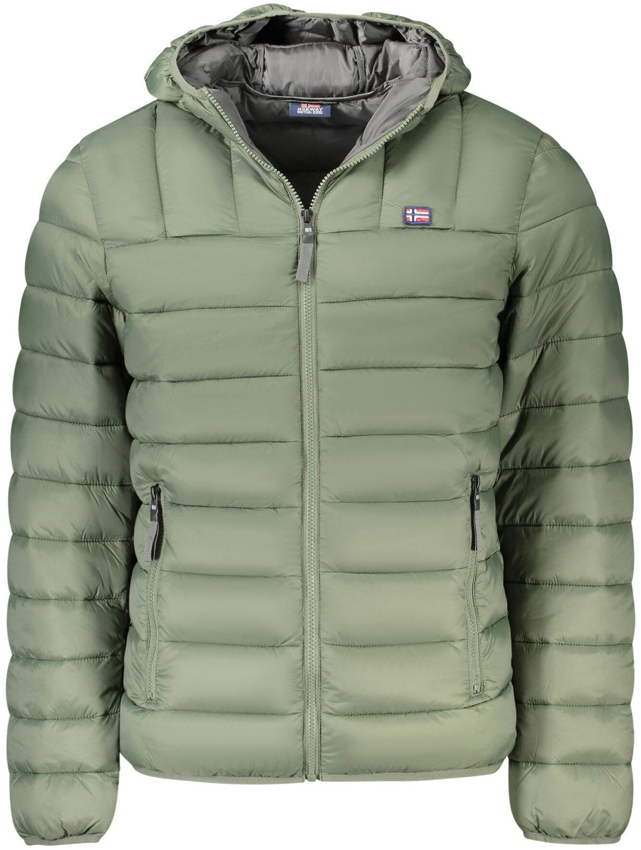 Abrigo impermeable con capucha verde militar