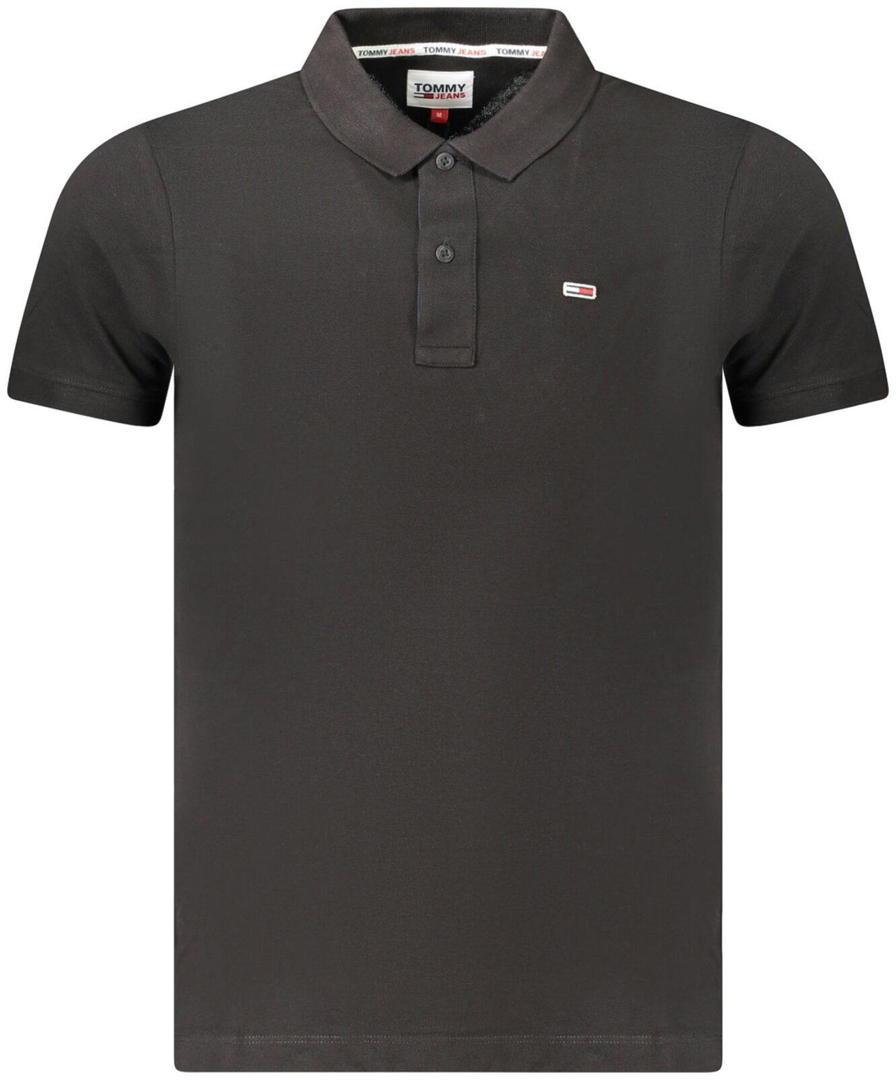 Polo masculino negro de algodón