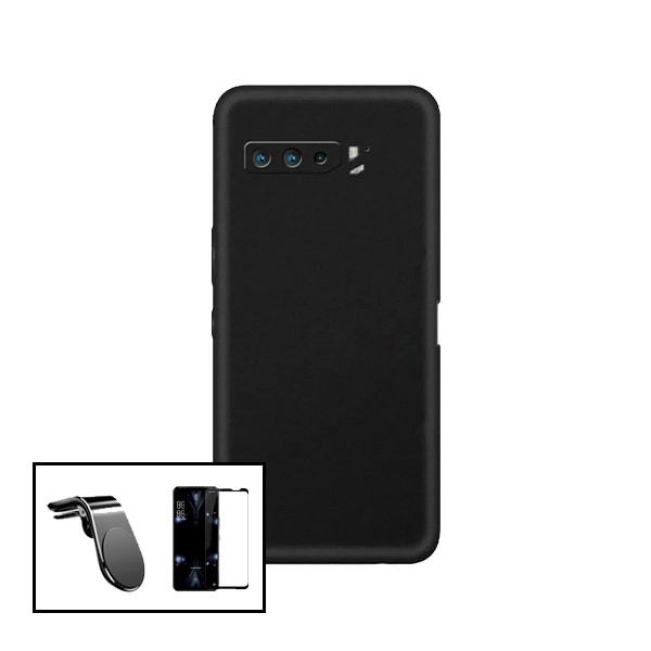 Kit: Protector Vidrio Templado + Funda Silicona Líquida + Soporte Magnético para ROG Phone 5 Ultimate