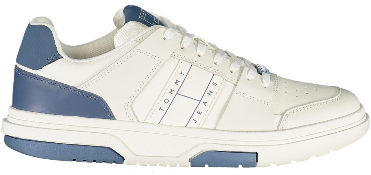 Zapatillas blancas y azules en piel y poliuretano