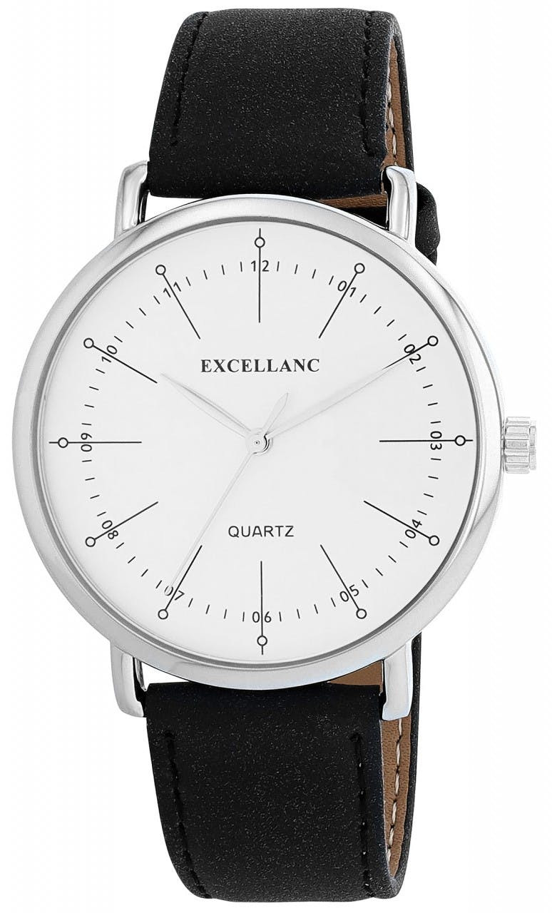 Reloj de hombre con correa de piel sintética y esfera blanca