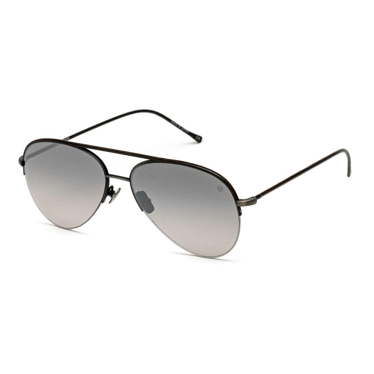 Phoenix stainless steel sunglasses with brown leather detail