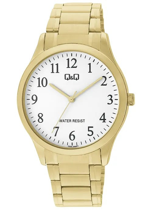 Reloj redondo metálico dorado para hombre 40 mm